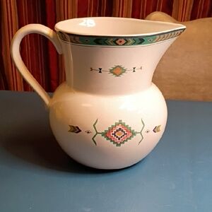 Studio Nova Cream and Green Pitcher